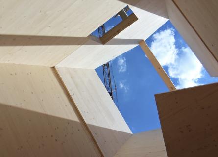 Wooden construction with sky view