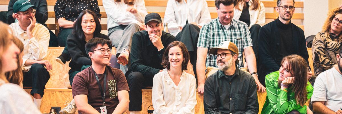 Happy people sitting