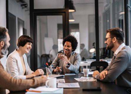 Warm-spirited business meeting
