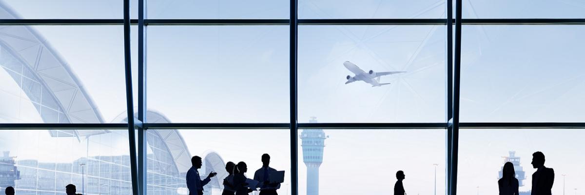 Airport, people walking