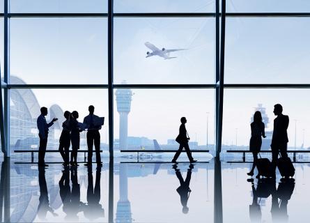 Airport, people walking