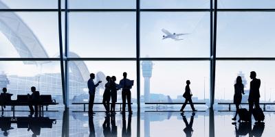 Airport, people walking