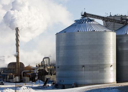 Ethanol Producing Biorefinery on a Cold Winter Day 