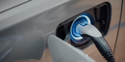An electric car charging