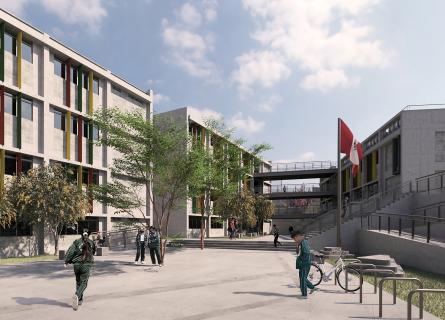 Visualisation of school buildings and plaza