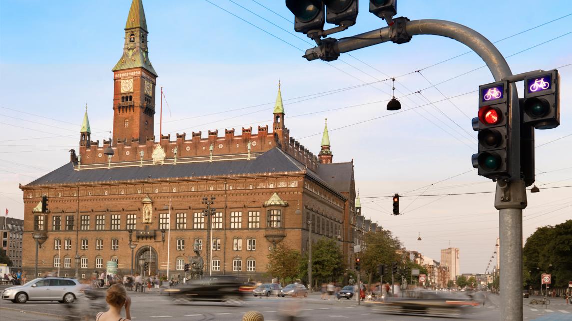 Cyklister ved vejkryds i København