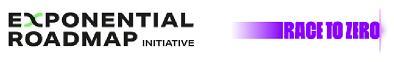 Logos of exponential roadmap initiative and Race to Zero