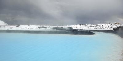 Steam rising from northern geothermal lake