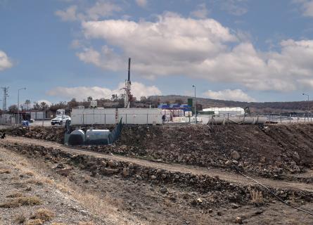 Drill site for a geothermal project
