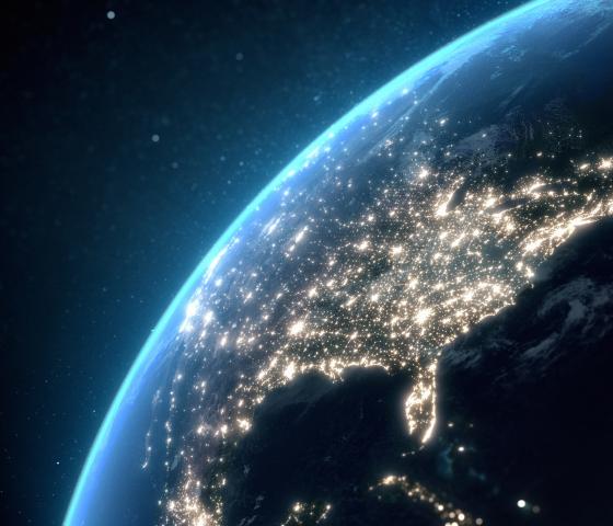 Planet aus Weltallansicht