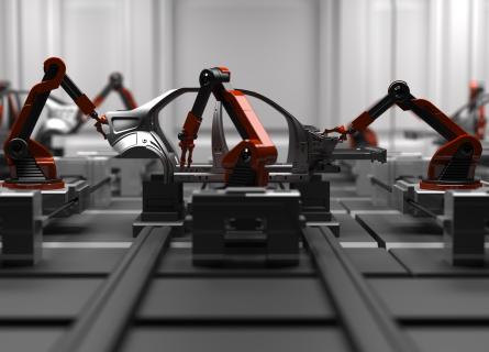 Machines building cars