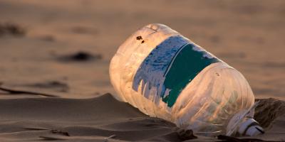 Water canister floating in water