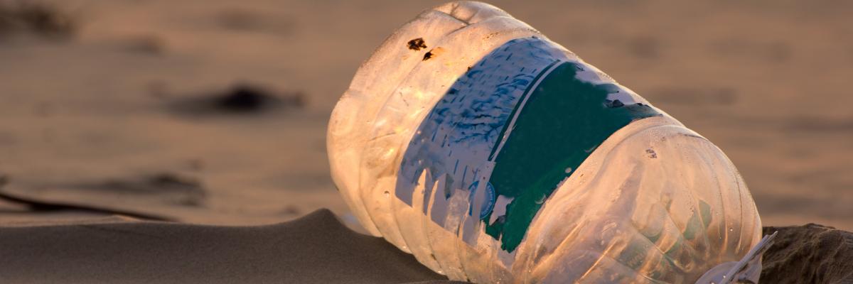 Water canister floating in water