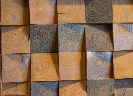 Wood pilars stacked