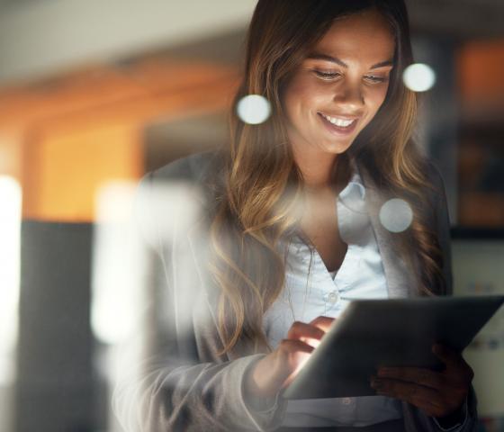 Woman working on computer