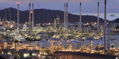 natural Gas terminal at dusk