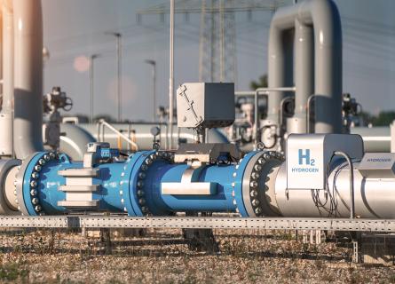 Hydrogen production pipeline at ground level