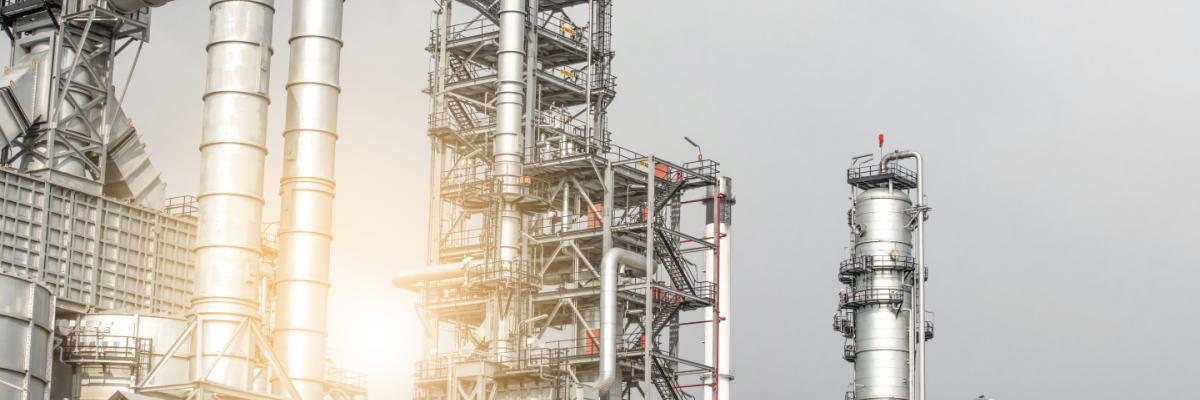 Industrial pipelines of an oil-refinery plant