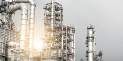 Industrial pipelines of an oil-refinery plant