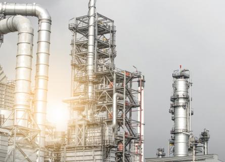 Industrial pipelines of an oil-refinery plant