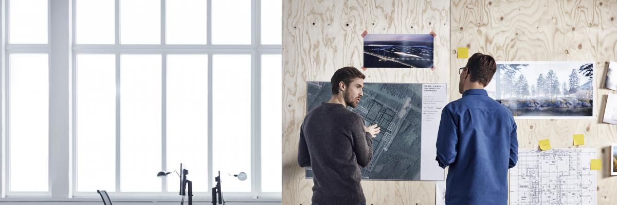 People discussing in a creative office space