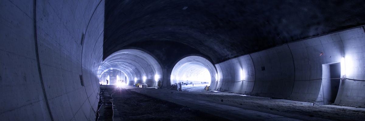 TBM road tunnel under construction