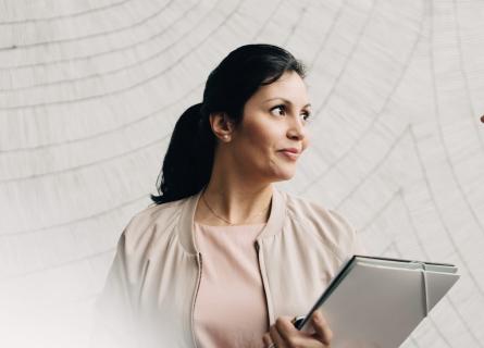 Woman holding folder