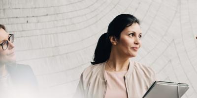 Woman holding folder