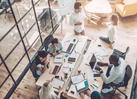 People working in an office