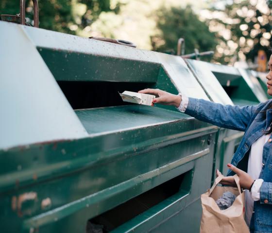 someone recycling