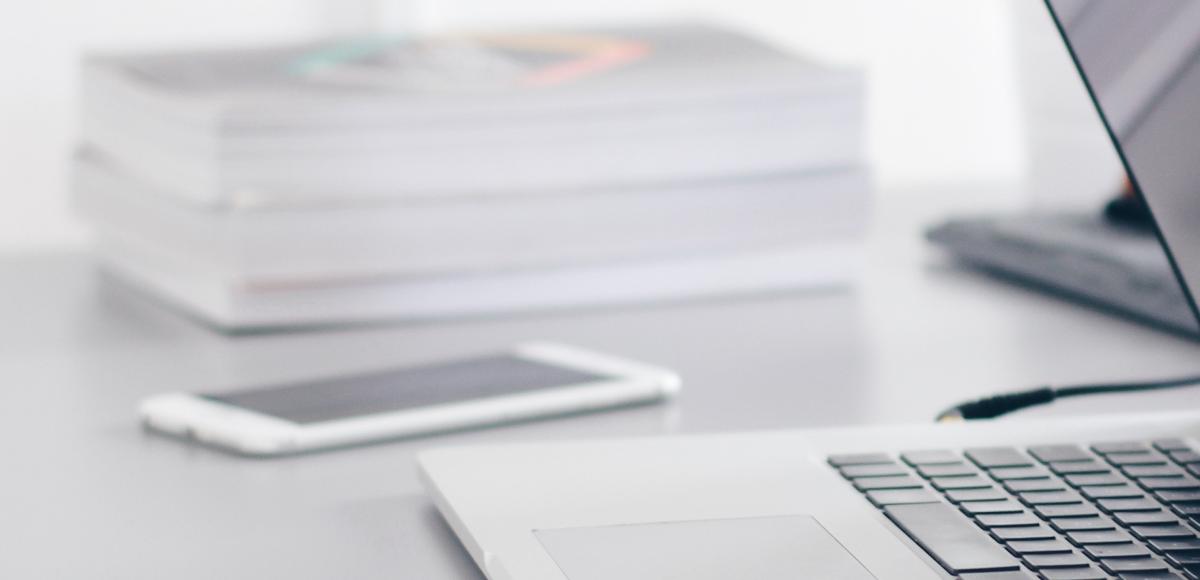 Computer document on desk