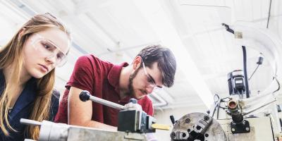 male and female engineer testing in technology lab