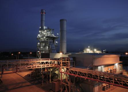 Thermal power plant at night