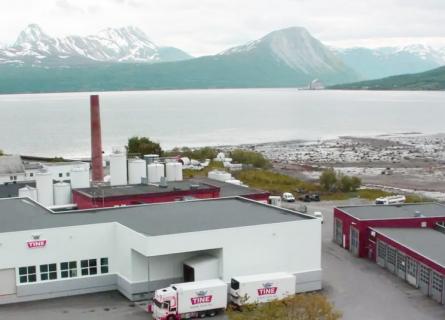 View over TINE dairy in Storsteinnes